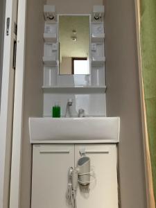 un baño con lavabo y espejo en CS Asakusa Building 2nd floor - Vacation STAY 95354v, en Tokio