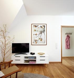 TV a/nebo společenská místnost v ubytování KönigsSCHLAF No4 - Die schicke Designerwohnung in Konstanz