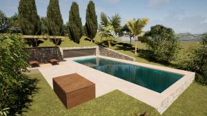 an image of a swimming pool in a yard at Apfelhof in Termeno