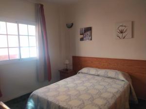 a bedroom with a bed and a window at apartamentos la villa 2 in San Sebastián de la Gomera