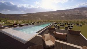 Nespecifikovaný výhled na hory nebo výhled na hory při pohledu z hotelu