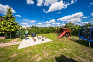 a yard with a playground with a slide at Chalupa Pod Starú horú in Bohuslavice