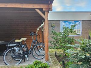 twee fietsen geparkeerd aan de zijkant van een huis bij bnbheerhugowaard in Heerhugowaard
