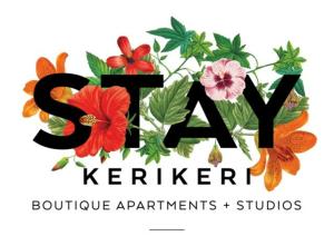 a logo for akerker boutique apartments and studios at Stay Kerikeri in Kerikeri