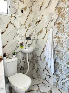 シェフシャウエンにあるMorocco PALACEのトイレと洗面台のあるバスルーム