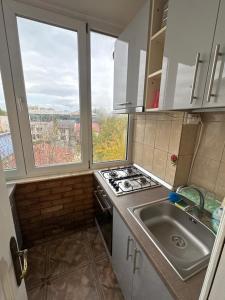 Kuchyň nebo kuchyňský kout v ubytování Apartament