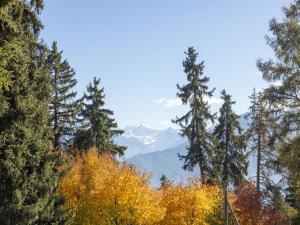 a group of trees with mountains in the background at Apartment Vermala Soleil B1 by Interhome in Vermala