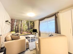 a living room with two couches and a window at Apartment Hartmann by Interhome in Laudenau