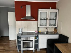 Kuchyň nebo kuchyňský kout v ubytování Appartement am Löhner Bahnhof