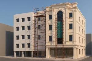 El edificio en el que está el hotel