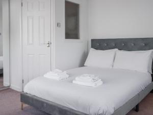 チェプストウにあるRadford Retreatの白いベッドと白い枕のある寝室