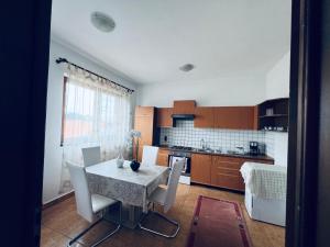 a kitchen with a table and chairs in a kitchen at Levi Home 130 in Timişoara