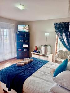 a bedroom with a large bed with pillows on it at Gemma in Mossel Bay +9 photos
