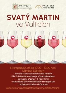 a flyer for a wine tasting event with wine glasses at Hotel Garni Klaret in Valtice
