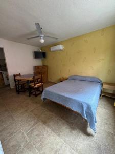 une chambre avec un lit et une table dedans dans l'établissement Lodemarta, à Villa Carlos Paz