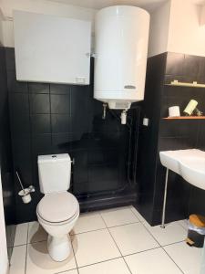 a bathroom with a white toilet and a sink at Clos d'AIX studio 5 in Aix-en-Provence