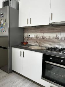 Kuchyň nebo kuchyňský kout v ubytování Apartament Cosmina's Dream + 4 fotografie