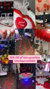 a collage of photos with red and white balloons at NG Prestige - Lille I Roubaix Centre I Grande Rue - Studio - Netflix & Wifi in Roubaix