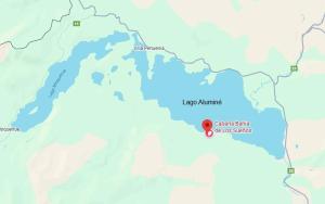 un mapa del Líbano con un marcador rojo en Complejo Bahia de los Sueños, Cabaña Maitenes, en Aluminé