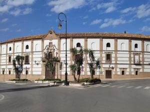 a large building with a street light in front of it at Céntrico in Antequera