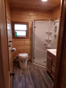 Ένα μπάνιο στο Cute Off-Grid Glamping Cabin Rental in Idaho for Relaxing Nature Getaways