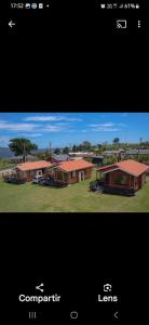 two pictures of a house and a building at Cabañas francisca in Valdivia
