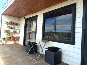 Balkón nebo terasa v ubytování Departamento vista al lago