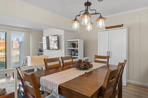 a kitchen and dining room with a table and chairs at TKC0693- Keys Dream townhouse in South Lake Tahoe +53 photos