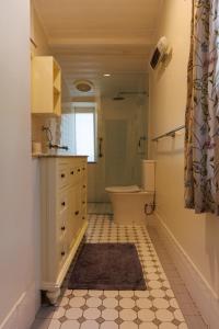 a bathroom with a toilet and a sink at The Olives Heritage House in Yankalilla