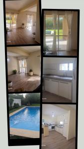 a collage of four pictures of a wedding at Doña Antonia in Albarellos +2 photos