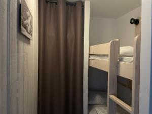 a small room with a bunk bed and a shower at Appartement à Gourette - 6 pers, Piscine, Animaux admis - FR-1-860-27 in Gourette +5 photos