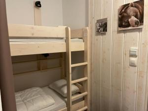 Ένα ή περισσότερα κρεβάτια σε δωμάτιο στο Studio à Gourette avec piscine et animaux admis, pour 4 personnes - FR-1-860-47