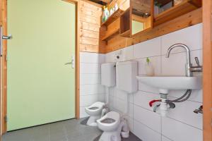 Koupelna v ubytování Gîte de la Ferme des Bourettes