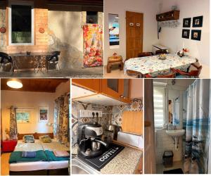 KétbodonyにあるPalócliget Vendégházの部屋の写真を4枚コラージュしたもの