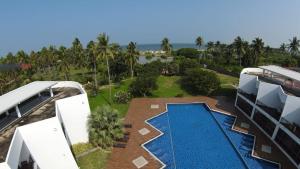 an aerial view of a resort with a swimming pool at Capital Wind Beach Cabanas in Kalpitiya