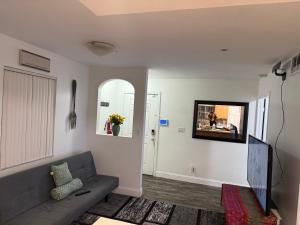 Una sala de estar con un sofá y un televisor. en FLORIDA NEW JERUSALEN BROTHERs, en Hollywood