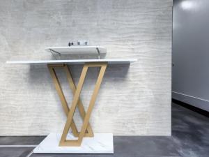 a bathroom with a white sink on a table at MANDO Hotel 101 in Tokyo +55 photos