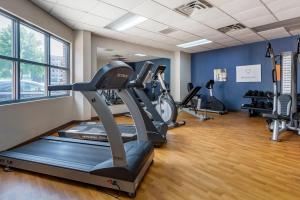 a gym with cardio equipment and a treadmill at Comfort Suites Bethlehem Near Lehigh University and LVI Airport in Bethlehem
