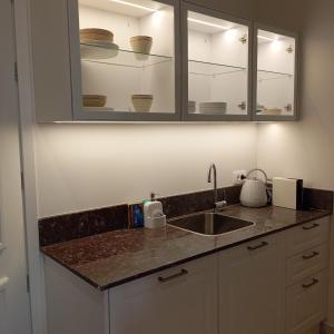 Η κουζίνα ή μικρή κουζίνα στο Nalia Suites