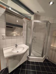 Ένα μπάνιο στο Ferienwohnung Vögel +39 φωτογραφίες