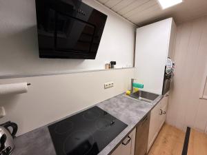Kuchyň nebo kuchyňský kout v ubytování Ferien- und Handwerkerwohnung + 7 fotografií