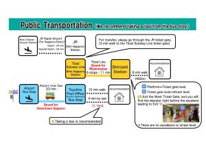 een blokdiagram van een openbaar vervoer bij Dolce Fuji in Sapporo