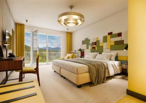 Postel nebo postele na pokoji v ubytování Arche Metalowiec Muszyna