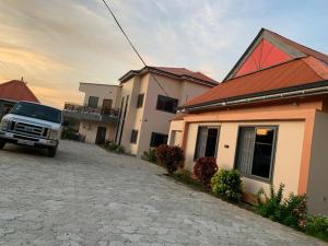 a truck parked in front of a house at BethelAirbnb 