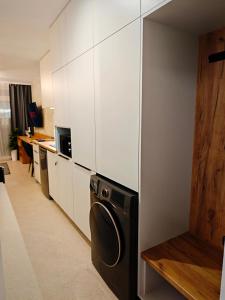 Kuchyň nebo kuchyňský kout v ubytování Axiom Suites - Zenith X - Netflix, HBO, Champagne