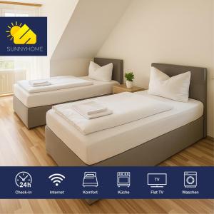 Postel nebo postele na pokoji v ubytování SUNNYHOME Monteurwohnungen und Apartments in Nittendorf