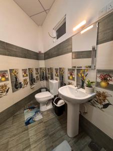 een badkamer met toilet en wastafel bij The Kandy Look Homestay in Kandy +10 foto's