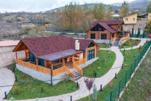 an overhead view of a house with a fence at Karpet Dilijan in Dilijan