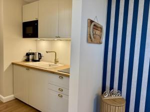 Kuchyň nebo kuchyňský kout v ubytování Salzwasser