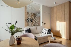 Χώρος καθιστικού στο Apartamenty 3 Owce